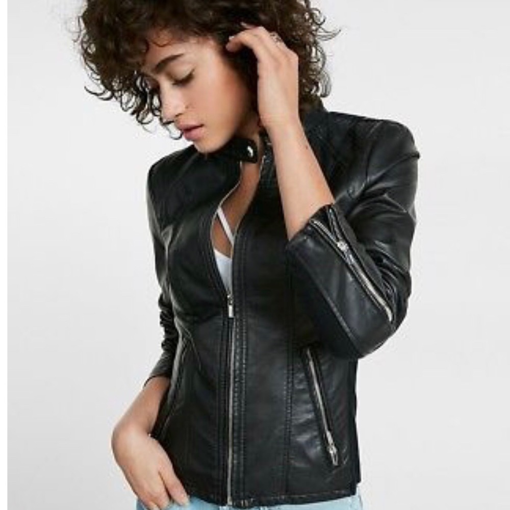 Express faux moto jacket